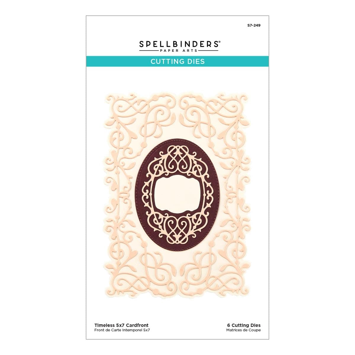 Spellbinders Timeless 5 x 7 カードフロント エッチングダイ、金属