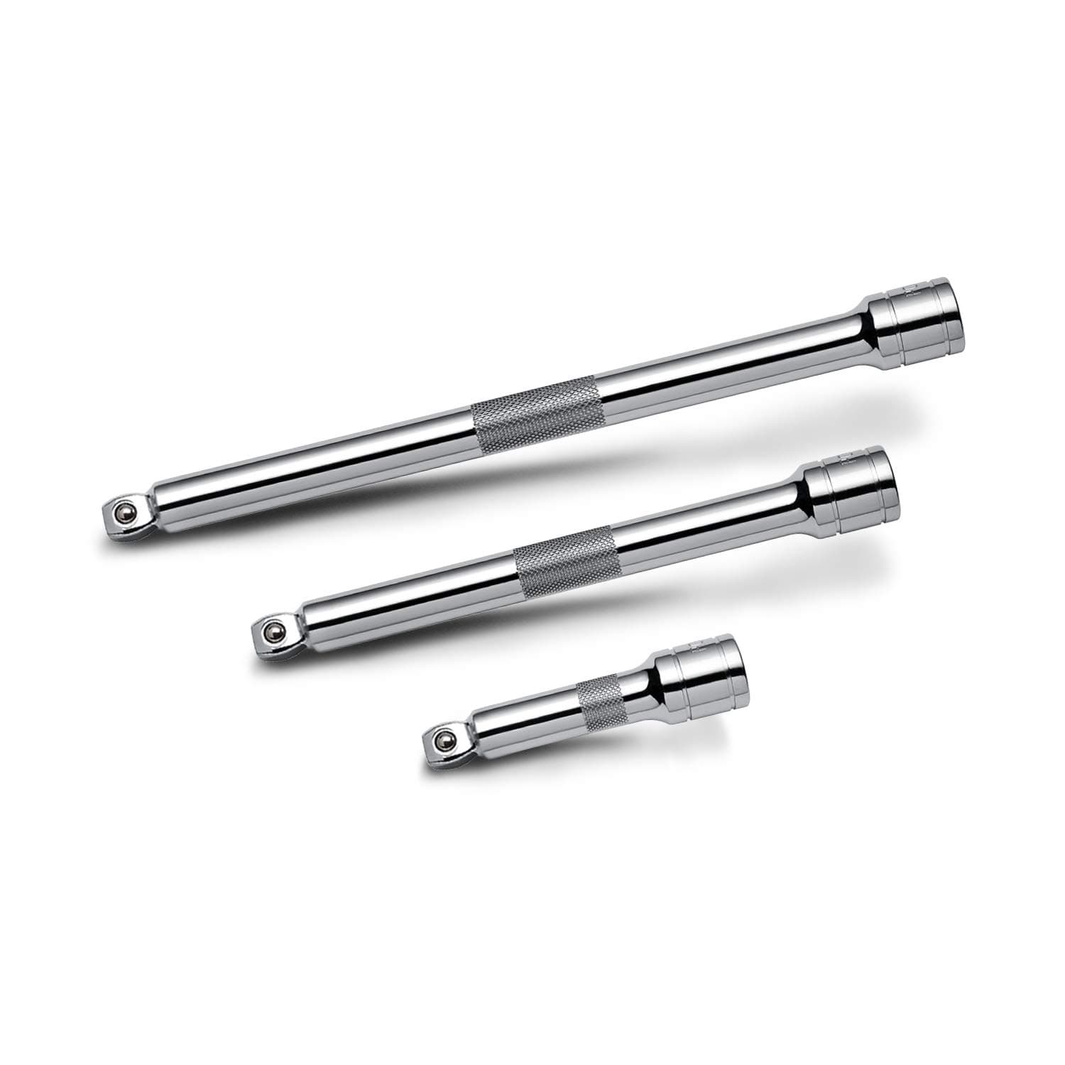 Powerbuilt 3 Piece 3/8 Inch Drive Wobble Socket Extension Bar Set, Includes 3 Inch, 6 Inch, 10 Inch Long, Chrome-Vanadium made -640857
