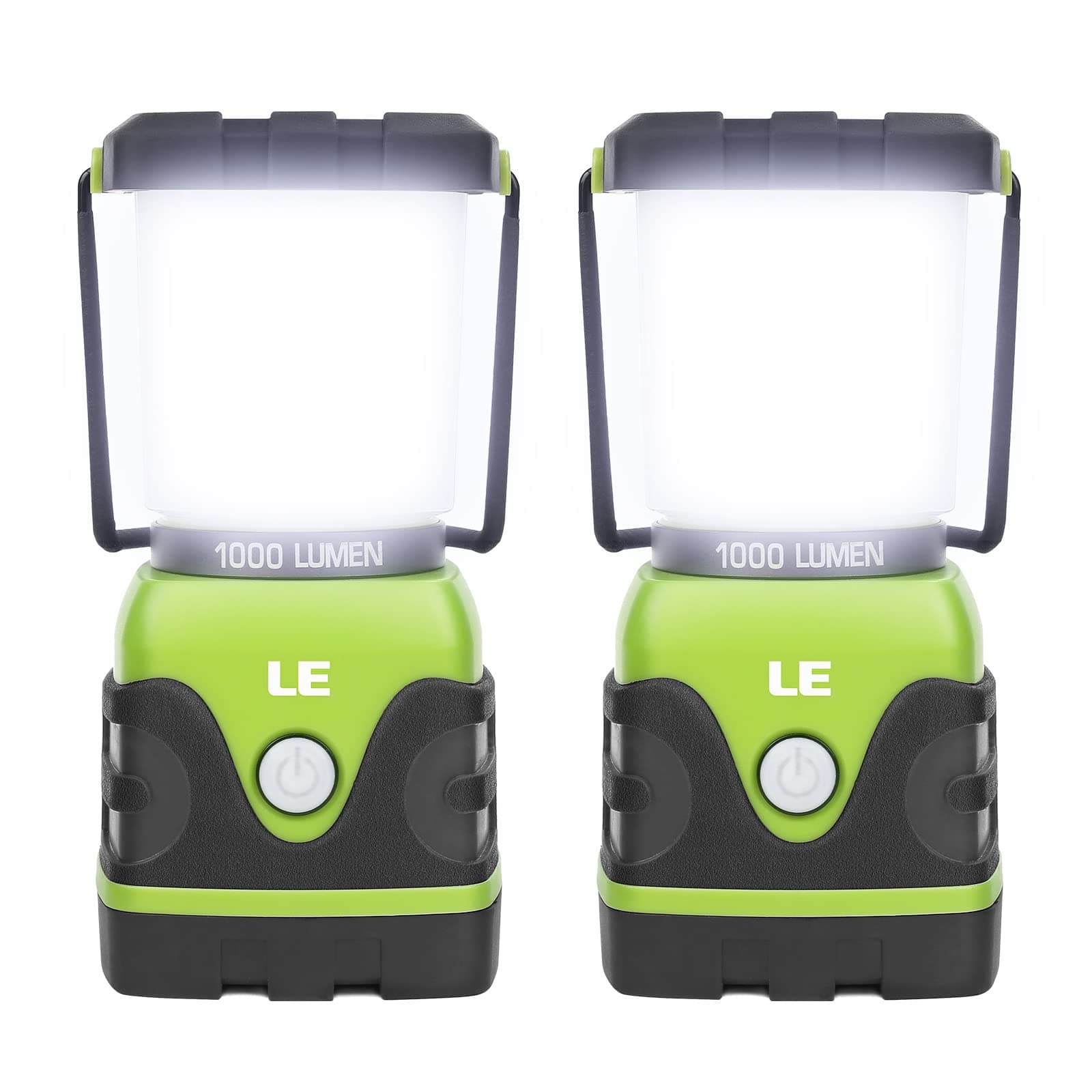 LE Camping Lantern, 1000 Lumen Camping Lights Battery Powered, Dimmable Warm to Cool White Modes, Tent Lights with Long Battery Life, Camping Accessories for Outdoors and Emergency, Pack of 2