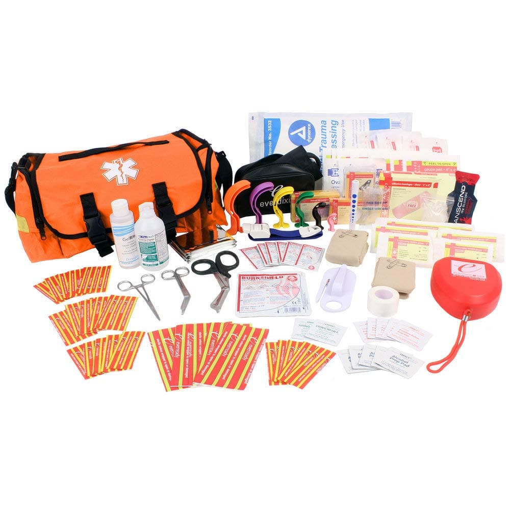 EverOne Emergency Response Trauma First Responder Kit Fully Stocked, Orange