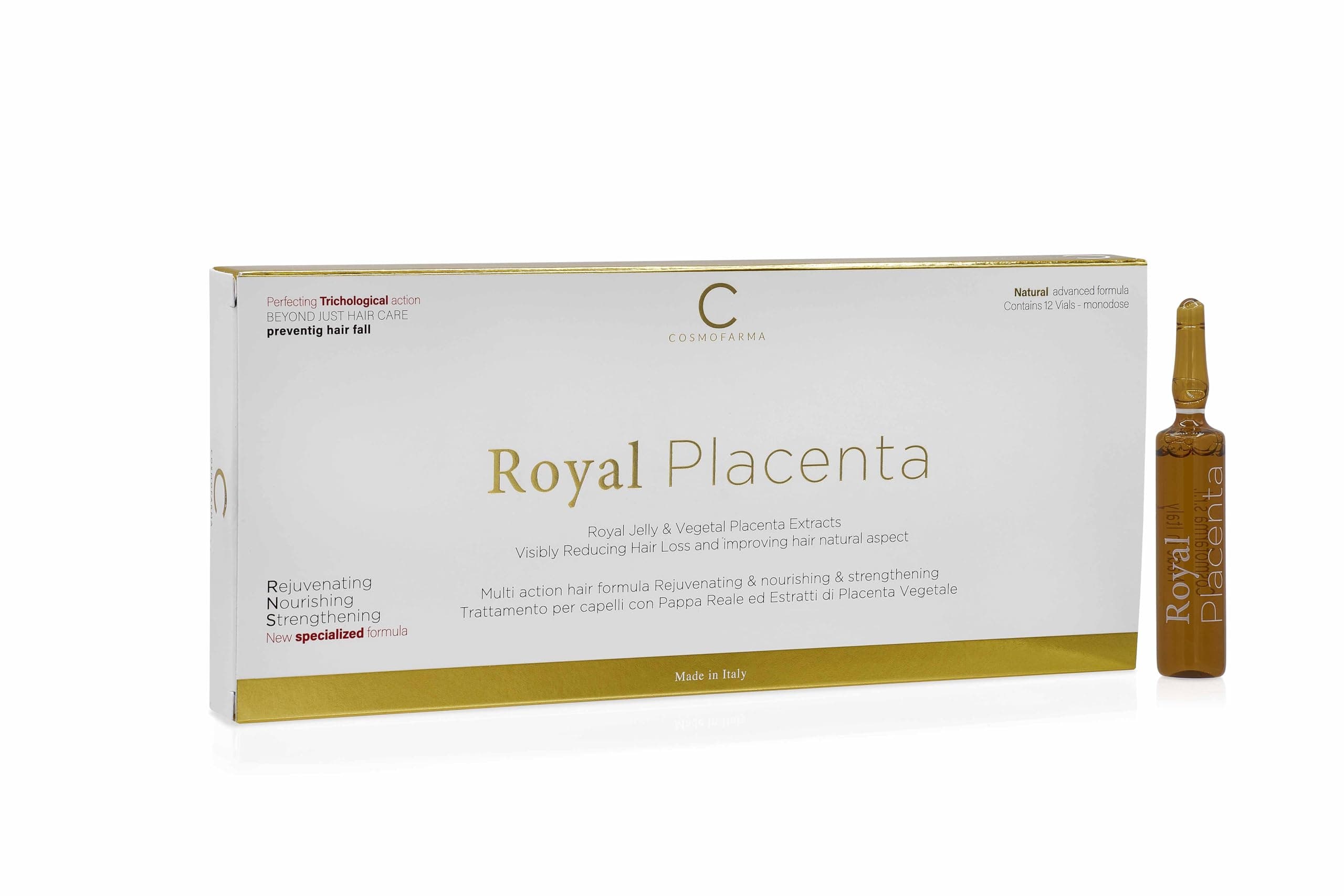 Cosmofarma Royal Placenta Hair Lotion, 10 ML, 12-Count