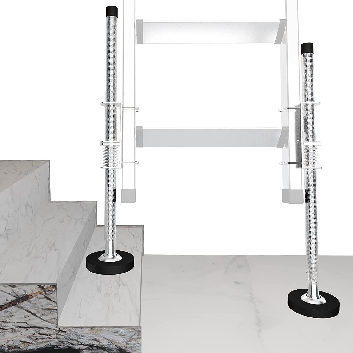 Ladder Leveler Pair,Ladder Accessories Tools Working on Stairs, Adjustable Ladder Leveler for Stable Platform and Ground Level for All Surfaces-Standard Version (20")