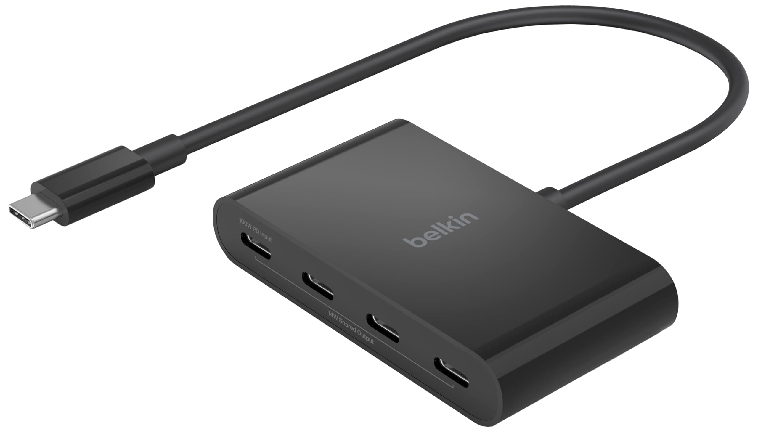 Belkin Connect 4-Port USB-C Hub (4-in-1) 100W PD Type-C Port 10Gbps Ultra Fast Data Transfer with FRS Technology