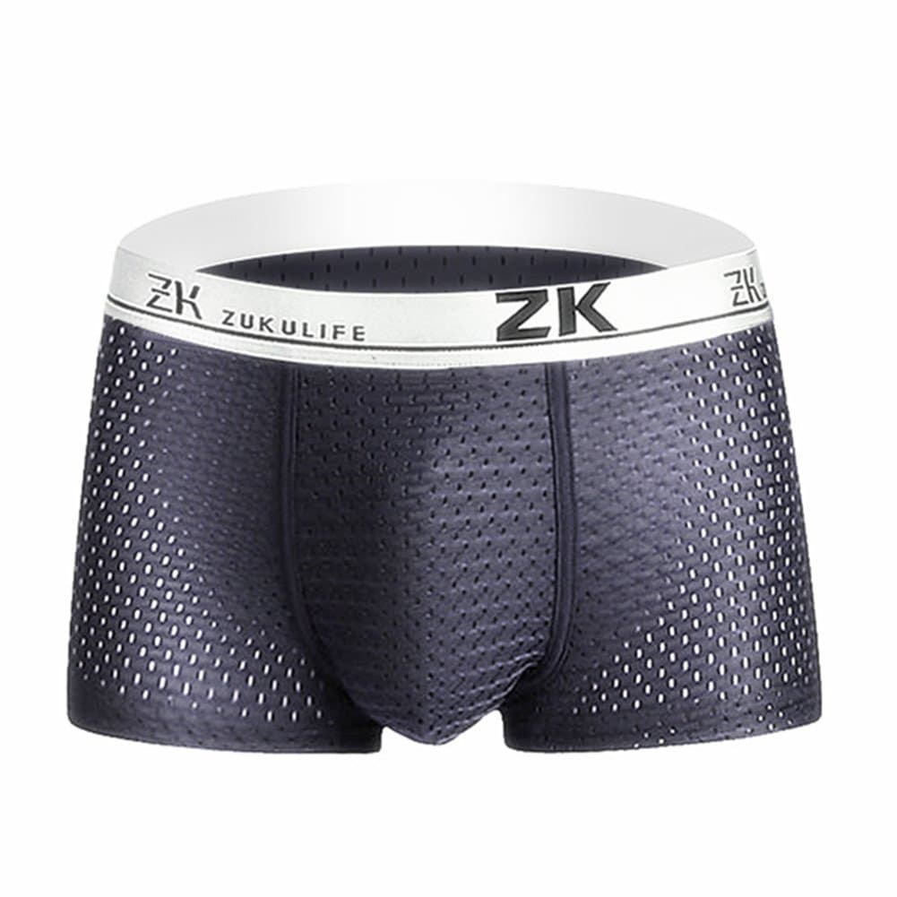 ZUKULIFE Mens Ice Silk Boxer Mesh Brief