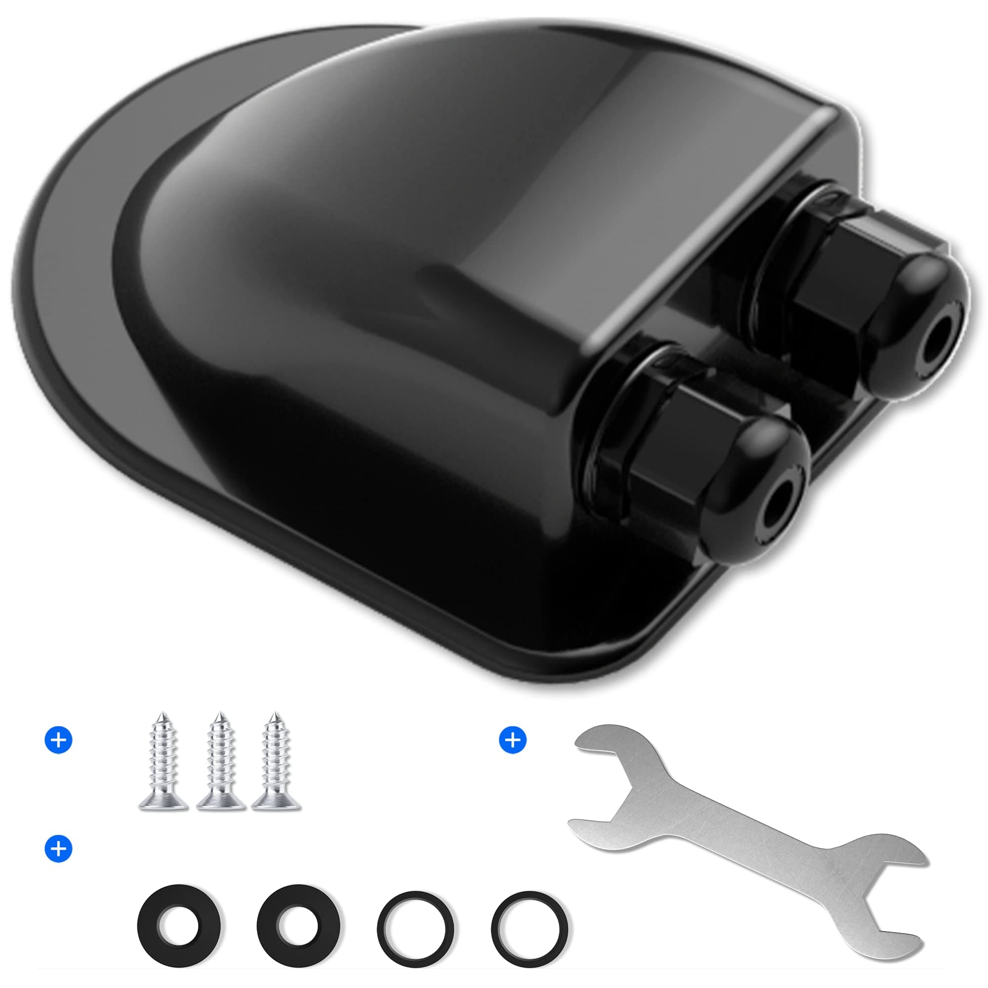 ABS Double Solar-Cable-Entry-Gland-Housing, Weatherproof Cable Entry Plate for All Cable Types 4mm² to 12mm² for Solar Project Installation on RV Camper Van Travel Trailer Boat Solar Panels