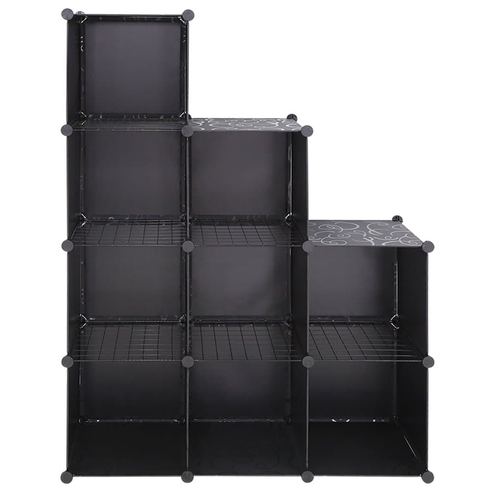 TOUCHXEL Bookcase Storage Shelves 9 Cubes Shelf brackets for Kid Toys Clothes Shoes Books or Display Craft Art Supplies in Closet Bedroom Office Loft Studio Garage - Black