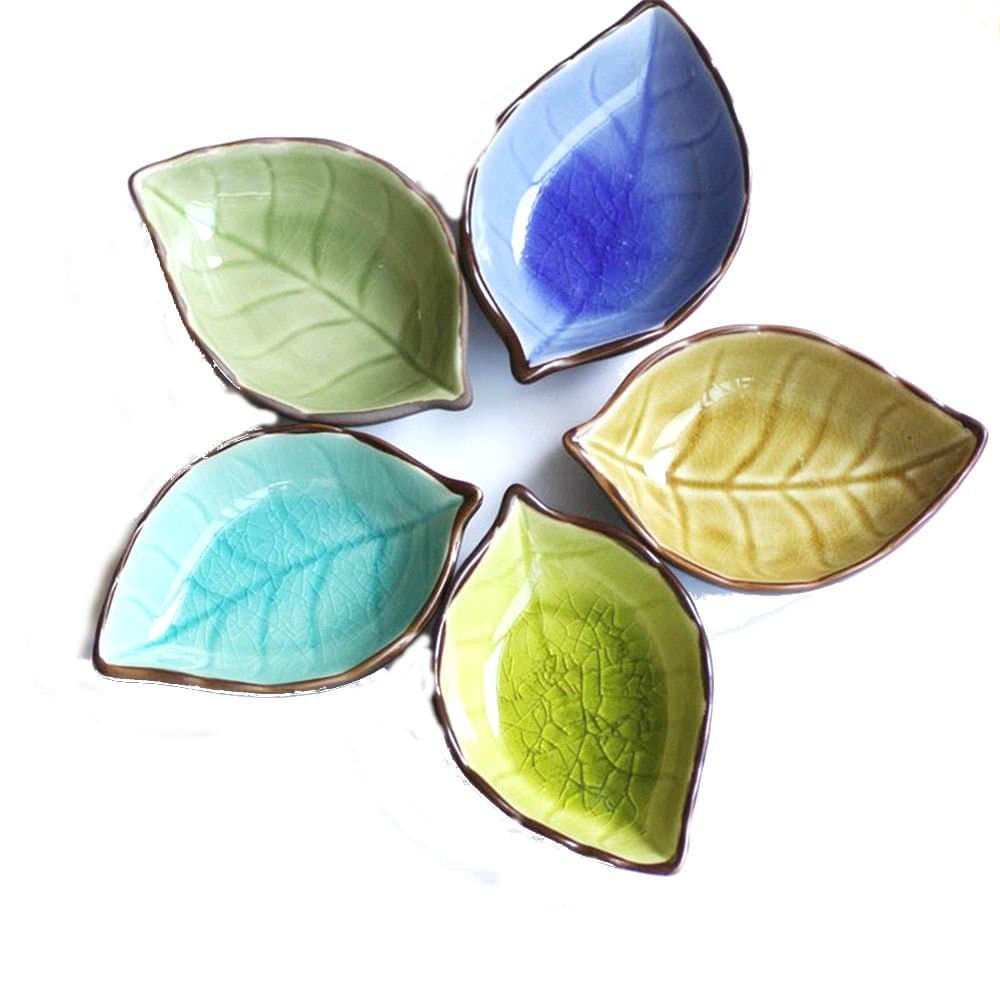 OliaDesign Leaf Plates (Set of 5), Multicolor