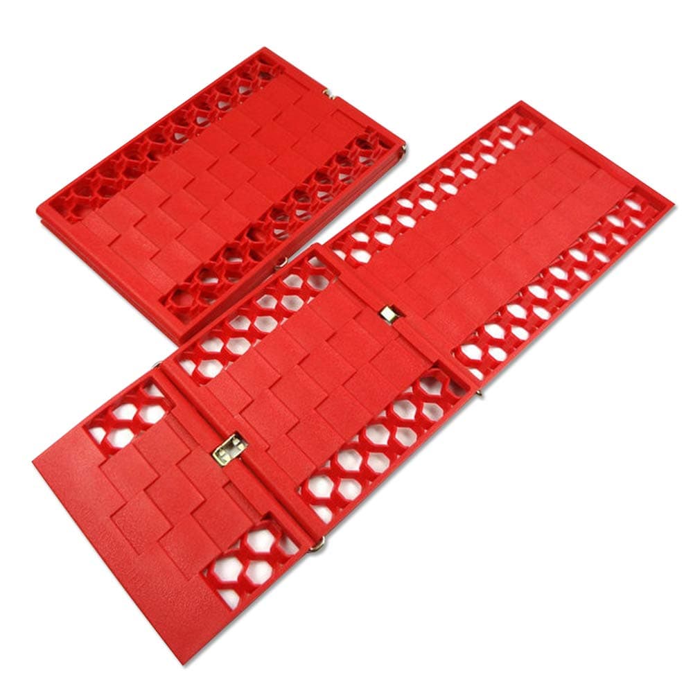 Sushiyi 2 Pack Foldable Tire Traction Mat, Ideal Car Extraction Mat for Tires Stuck in Snow, Sand, Ice & Mud 3.5T No-Slip Recovery Tracks Chains Pad