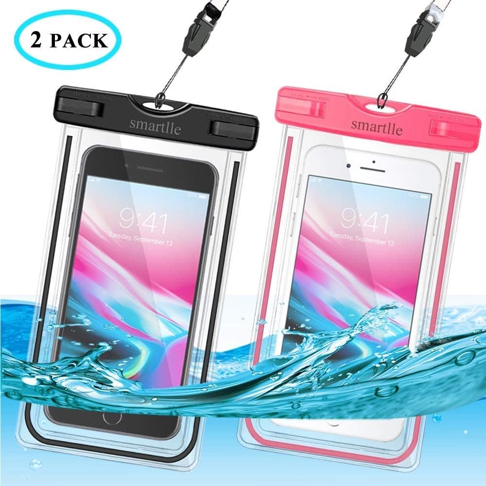 Waterproof Phone Case, 2 Pack Universal Waterproof Phone Pouch Dry Bag for iPhone 14 13 12 11 XS XR, Samsung S23 S22 Ultra S21 S10 Huawei P40 LG V20 HTC, 7”, Outdoor Water Sports