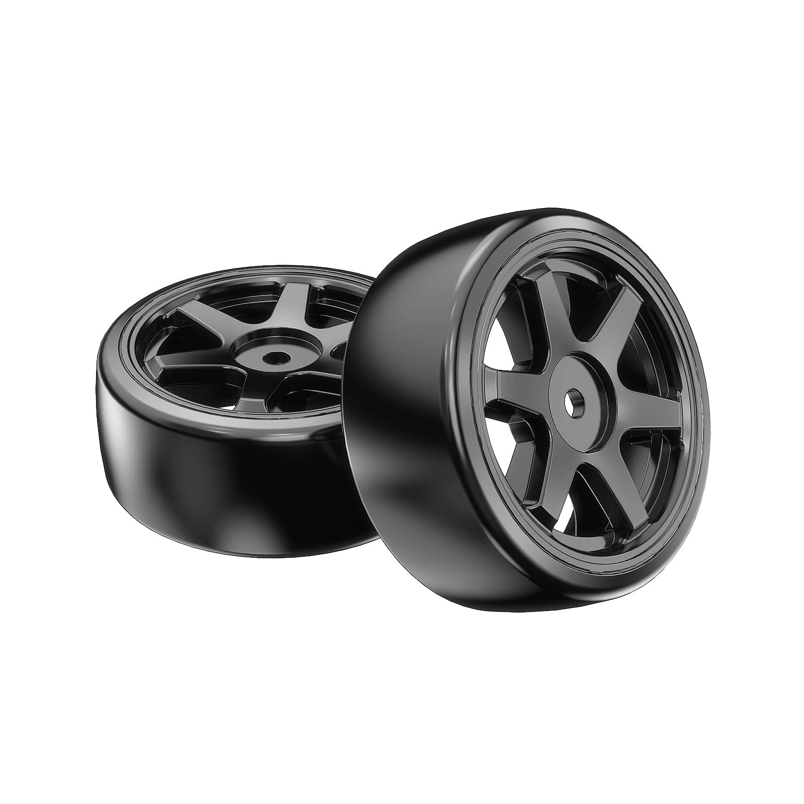 HYPER GO 1415C 1/14 Scale RC Car Accessories Drift Wheels, Suitable for Hex 12mm, Spare Parts RC Vehicle Wheels & Tire Sets for H14MK & 14301 & 14302 (Pair)