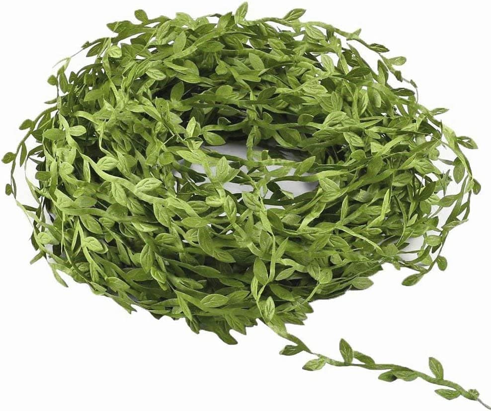 65 Ft Artificial Vines,Artificial Eucalyptus Leaf Garland Fake Hanging Plants Leaves Wreath Foliage Green Leaves Ribbon Decorative Wreath Accessory Wedding Wall Crafts Party Décor cottagecore
