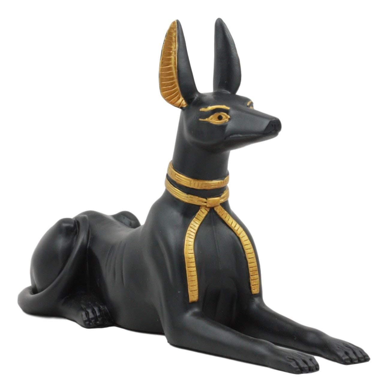 Ebros Ancient Egyptian God Anubis Dog in Sitting Pose Statue Deity of Afterlife and Mummification Pharaoh Hound Figurine 10" Long