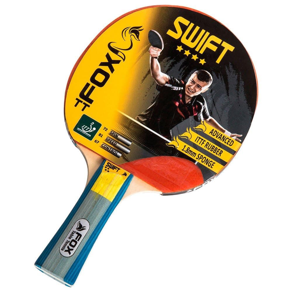 Fox TT Swift 4 Star Table Tennis Bat - Red, one size