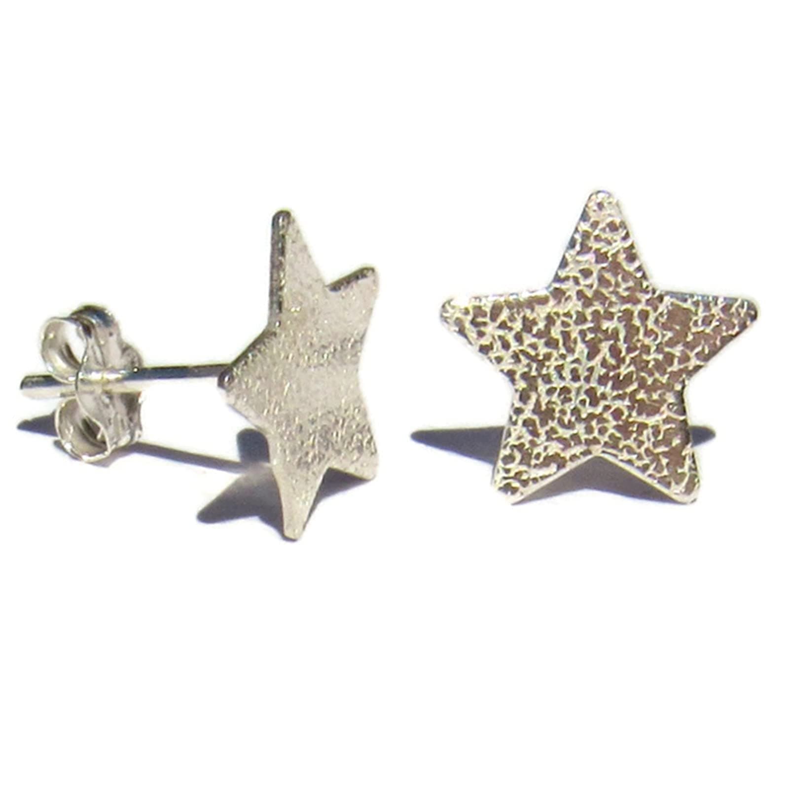 Sterling Silver Star Earrings. Studs. Gift Bag and Boxed - Lesley H Phillips