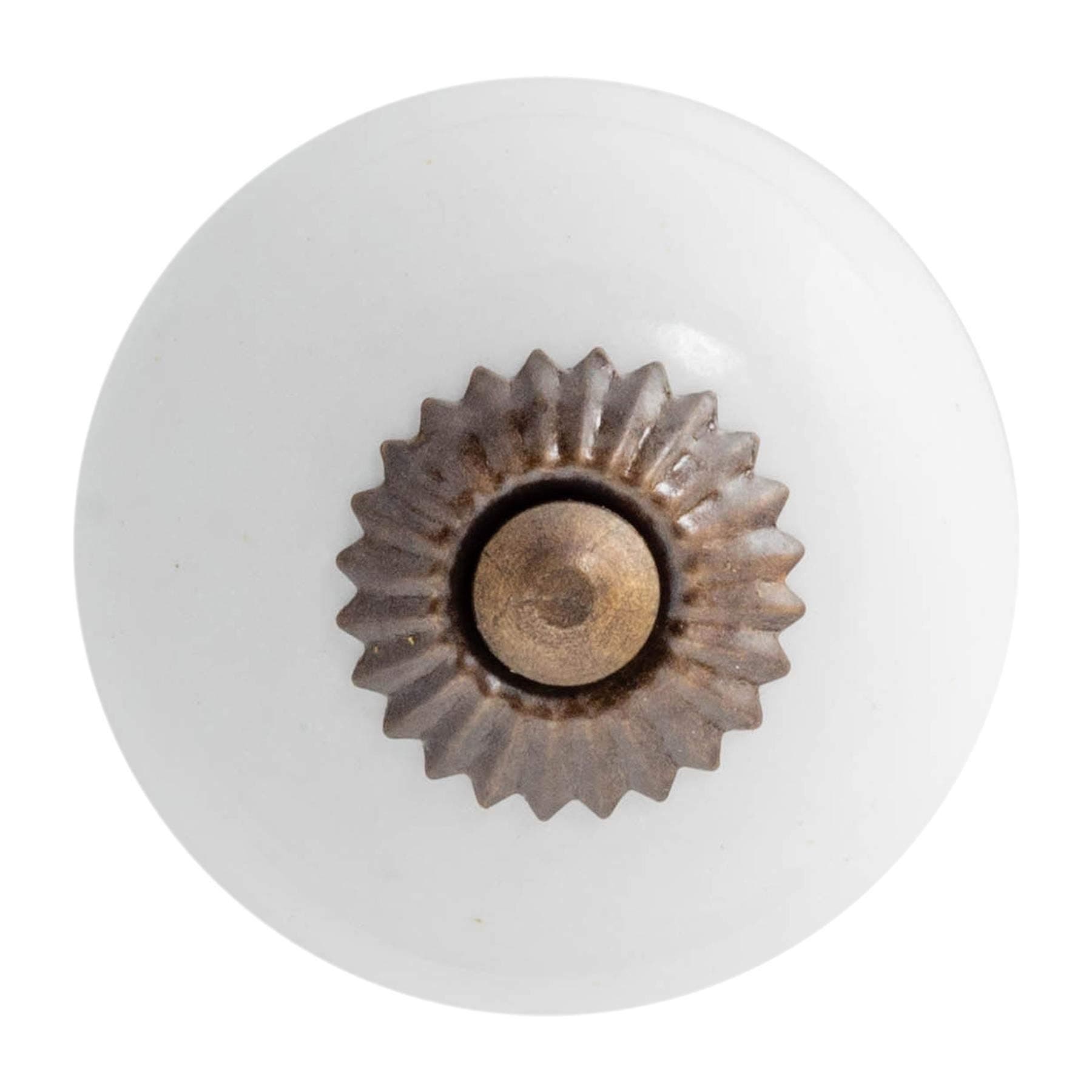 Nicola Spring Ceramic Cupboard Drawer Handle Knob - White