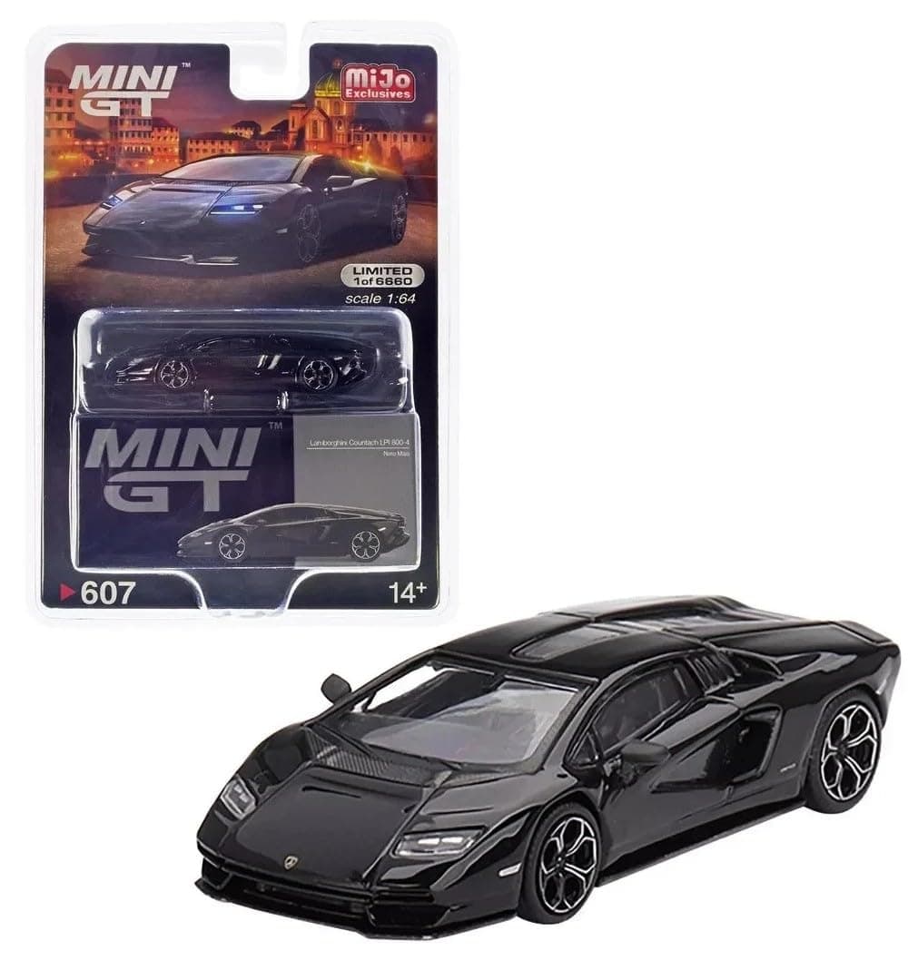 Truescale Miniatures True Scale Model Car Compatible with Lamborghini Countach LPI 800-4 Nero Maia 1/64 Diecast Model Car MGT00607