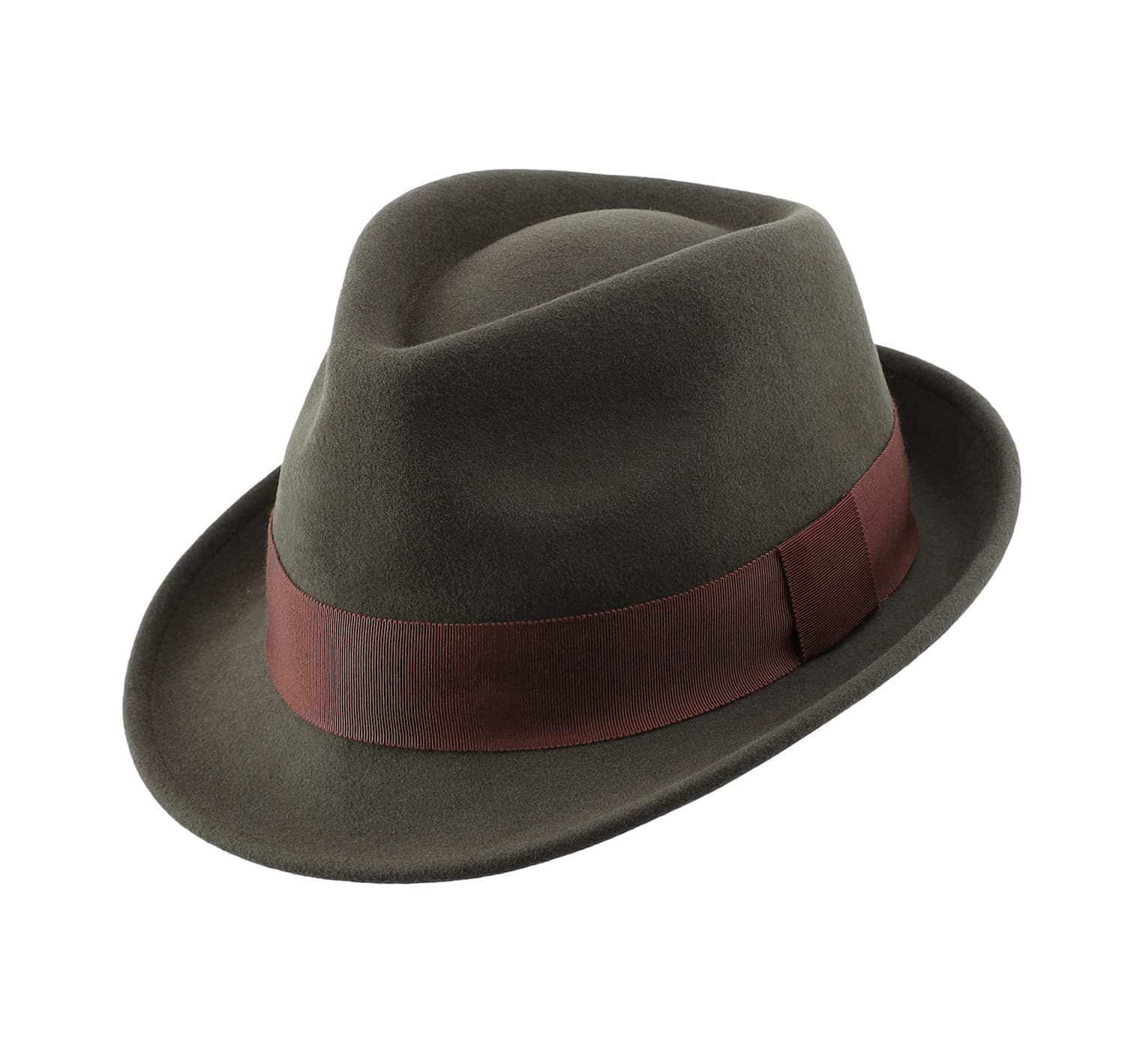 Men's Wool Felt Winter Hat Short Brim Fedora Hat