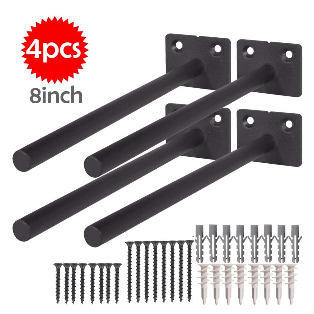 8 Inch Floating Shelf Bracket,Diger 4pcs Heavy Duty Hidden Brackets Rustproof Blind Shelf Supports Invisible Brackets for Shelves