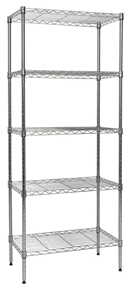 Chrome 5-Shelf Wire Shelving 24"x14"x60" (Chrome)