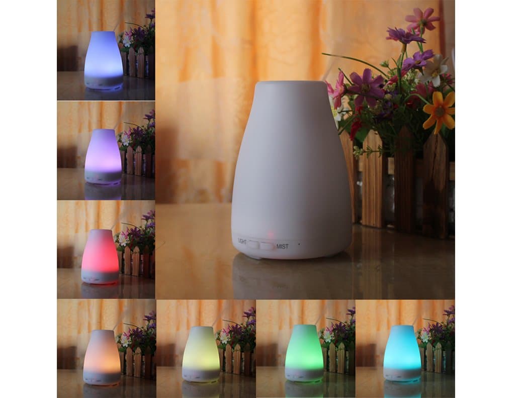 Aroma Essential Oil Diffuser, 160ml Ultrasonic Cool Mist Aromatherapy Humidifierwith 7 Color LED Lights Changing - Waterless Auto Shut-off Function for Kids Home Office Baby Bedroom Spa Gym Yoga