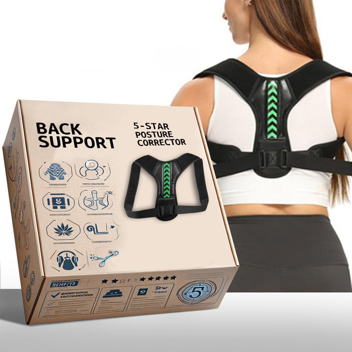 Posture Corrector For Men And Women, Upper Back Brace, Comfortable Breathable Back Supporter, Shoulder Neck Pain Relief, Hunchback Hump Correction, Size M