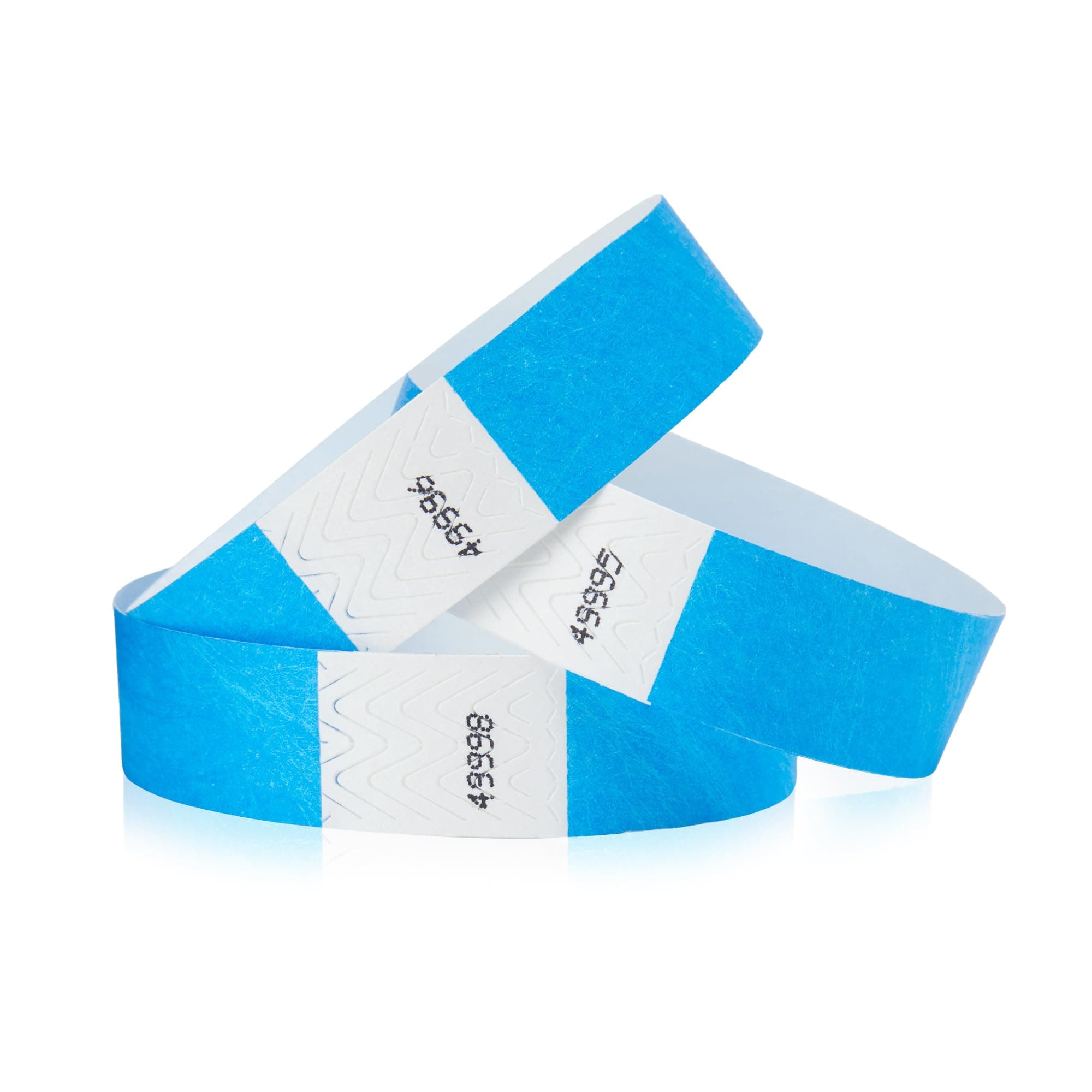 100 WristCo Neon Blue Tyvek Wristbands for Events Tamper-Proof Design & Fluorescent Color Prevent Reuse Premium-Grade Bracelets for Hospital & Medical ID, Party & VIP Identification