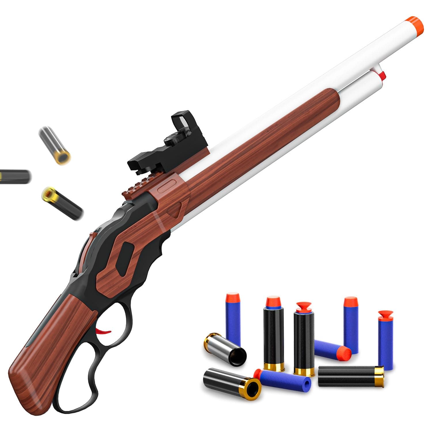 Ouzhimanxing Shell Ejecting Toy Gun (27-Inch),Soft Bullets Toy Shotgun Gun, Lever-Action Design, Perfect As a Birthday-Holiday for 8-12 Year Olds (Brown)