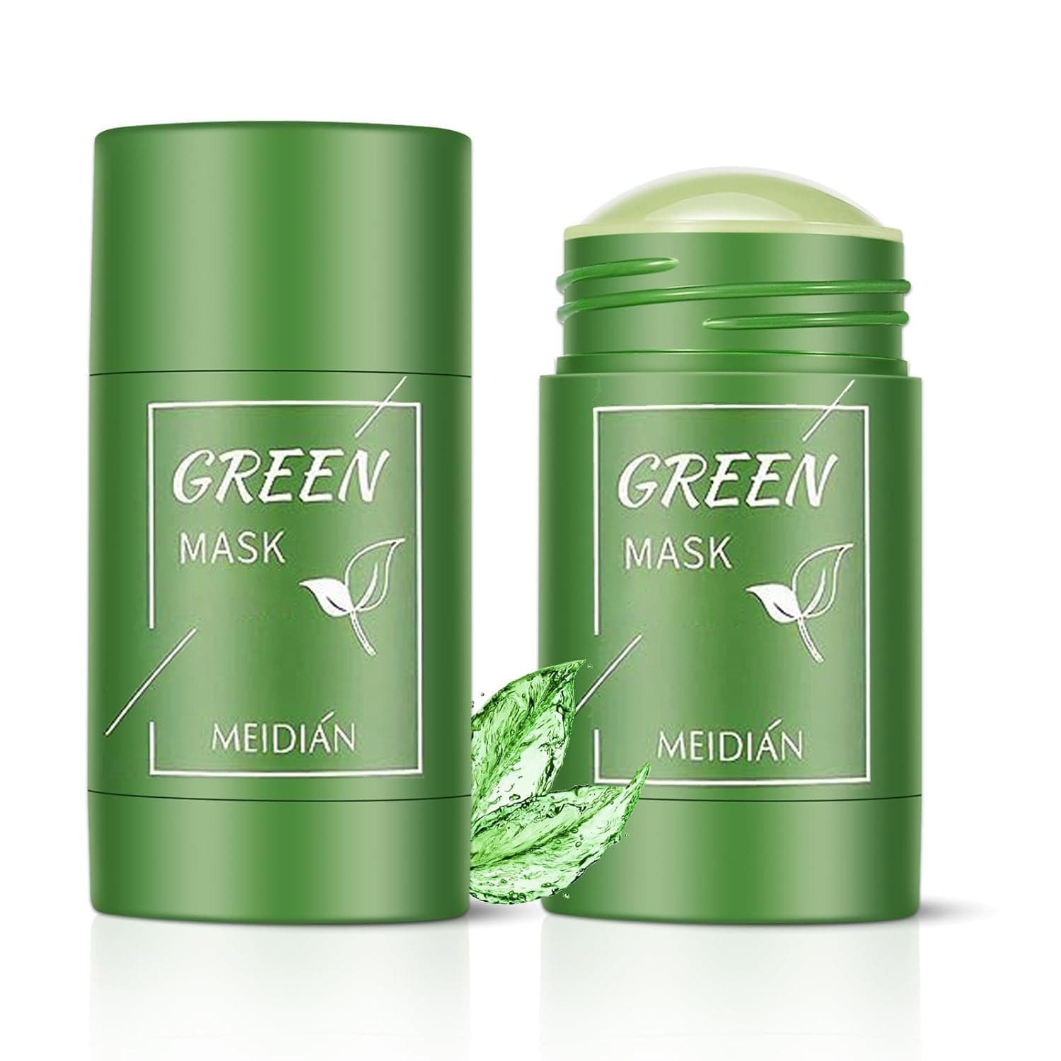 2 Pack Green Tea Mask Stick, Green Tea Deep Cleanse Mask, for Face Moisturizing, Deep Pore Cleansing, Skin Brightening, Blackhead Remover for All Skin Types