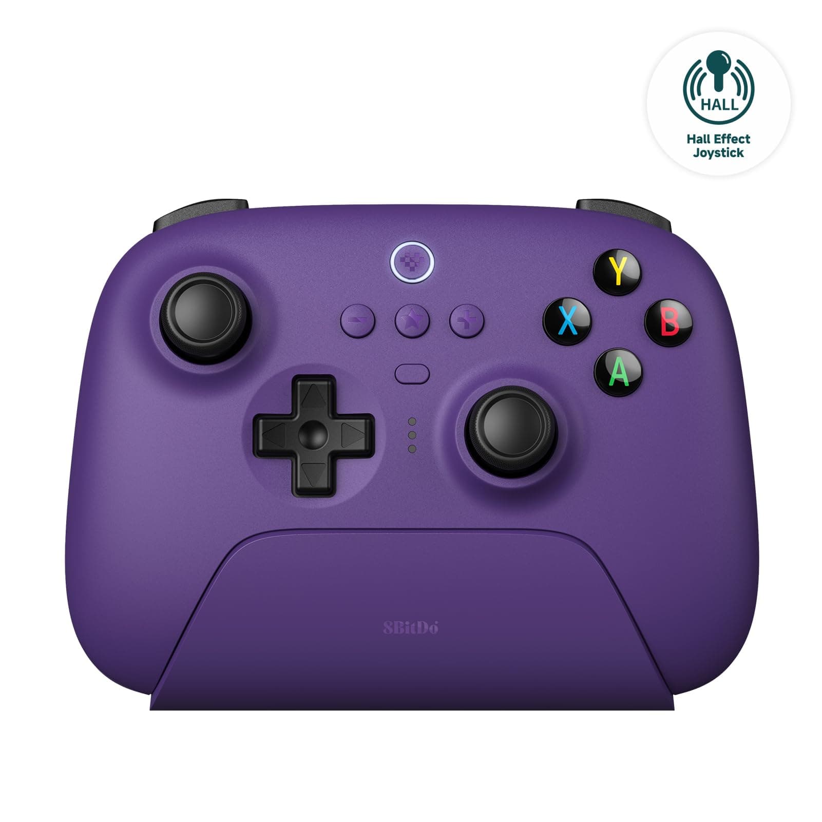 8Bitdo Ultimate 2.4G Wireless Controller, Hall Effect Joystick Update, Gaming Controller with Charging Dock for PC, Android, Steam Deck & Apple, Purple