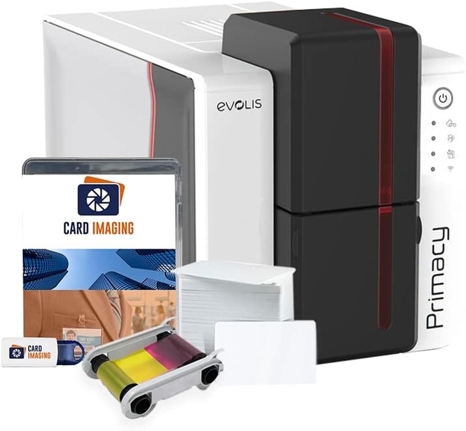 Evolis Primacy 2 Dual-Sided ID Card Printer & Supplies Bundle Badge Machine (PM2-0025-A).
