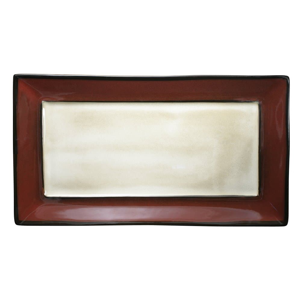 Gourmet Basics Belmont Red Rectangular Serving Platter, 16-Inch