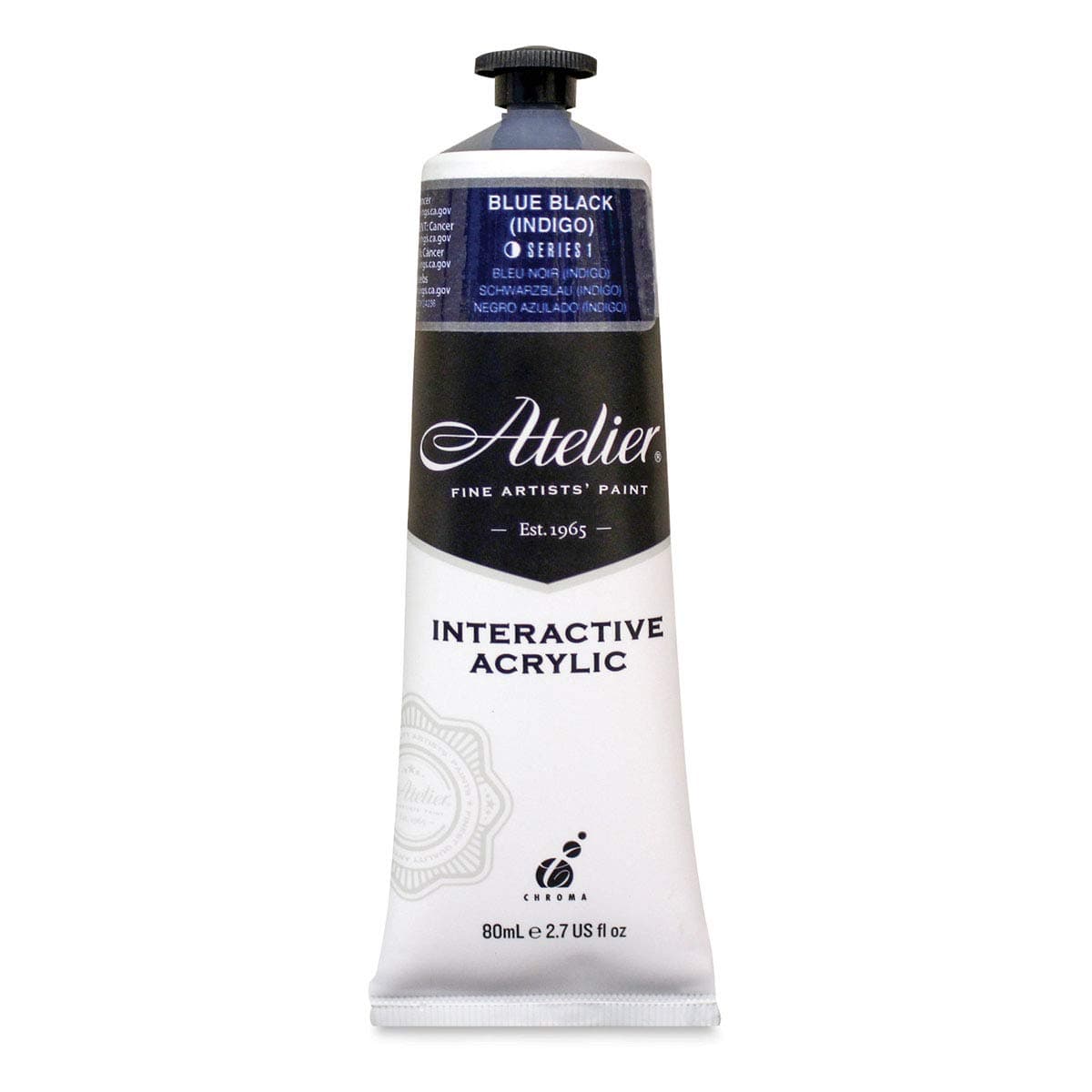 Interactive Acrylic Paint Blue Black (Indigo) 80ml Tube