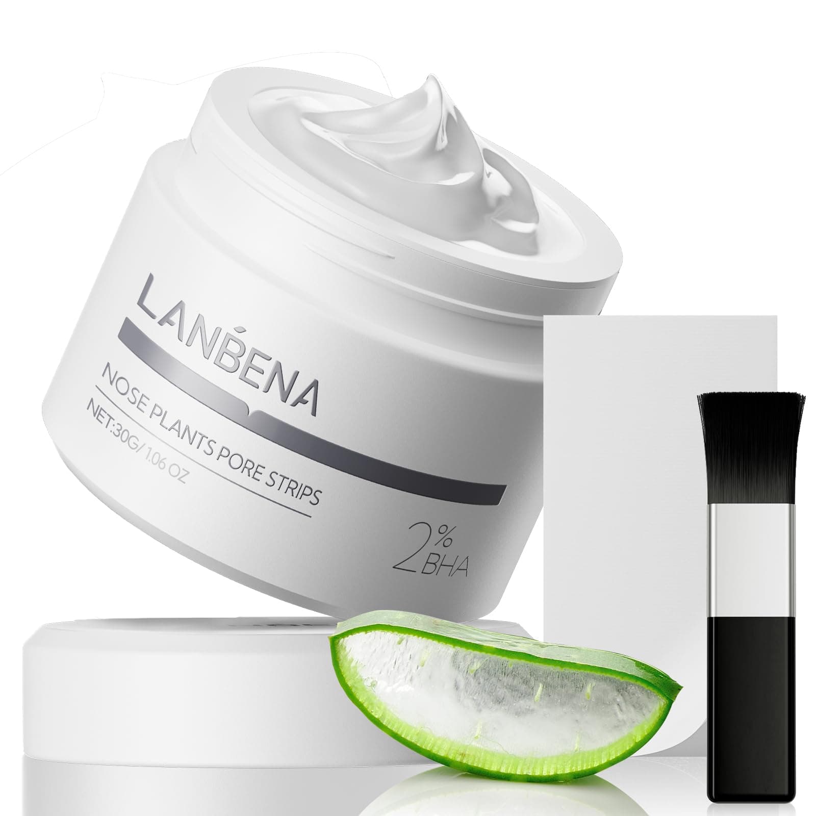 LANBENA 2.0 Blackhead Remover, Nose Plants Pore Strips Deep Cleansing Peel off Mask with Salicylic Acid, Amazonian White Clay, 60Pcs Nose Strips Black Heads Remover from Face