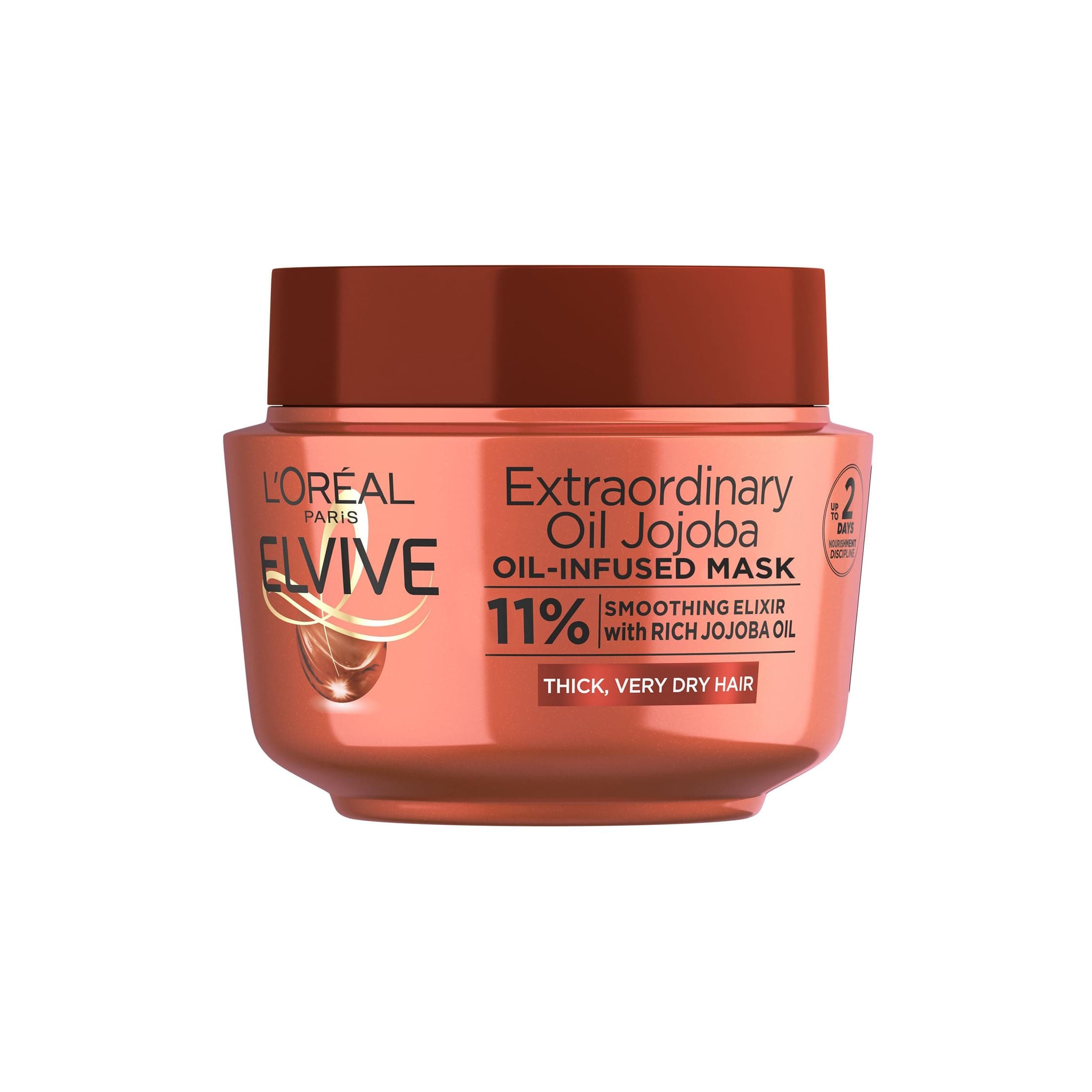 L'Oréal Paris Hair Mask For Very Dry Hair, Elvive Extraordinary Oil Treatment Pot With Flower Oily Extracts, Deep Nourishment From Scalp To Ends For Soft Supple Shine Without Weighing Roots Down
