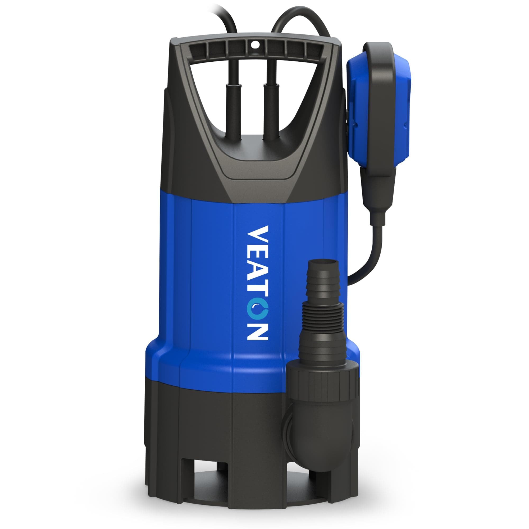 Portable Submersible Pump 750W 13000L/H, Dirty/Clean Water Pump Automatic or Continuous Manual Operation by Float Switch, Water Transfer Drainage Pump for Pond Garden Pool Hot Tub