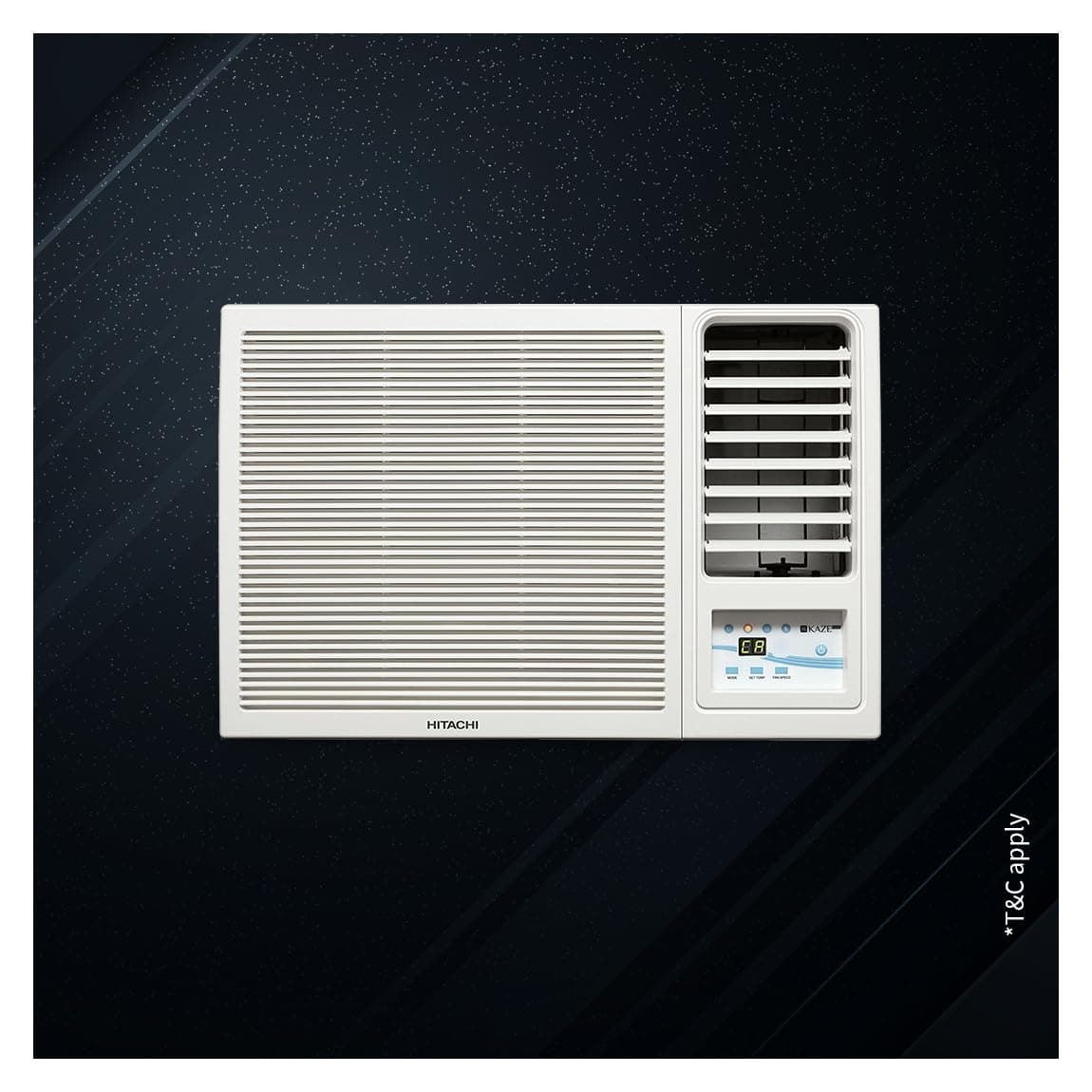 Hitachi 1.5 Ton 3 Star Window AC (100% Copper, Dust Filter, Kaze Plus, R32 - RAW318HHDO, White)