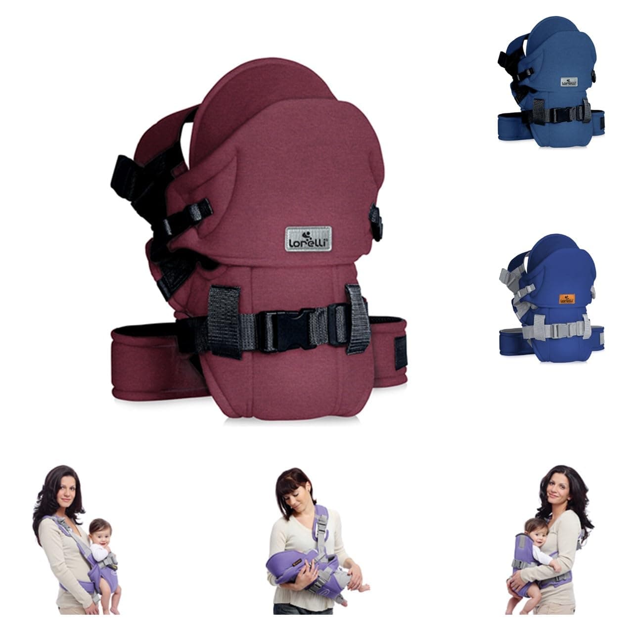 Lorelli Baby Carrier Weekend, Ergonomic Design, Lightweight, Breathable Material, Soft Fabric, Adjustable Straps, Easy to Wear, Forward Facing, Face to Face, Red