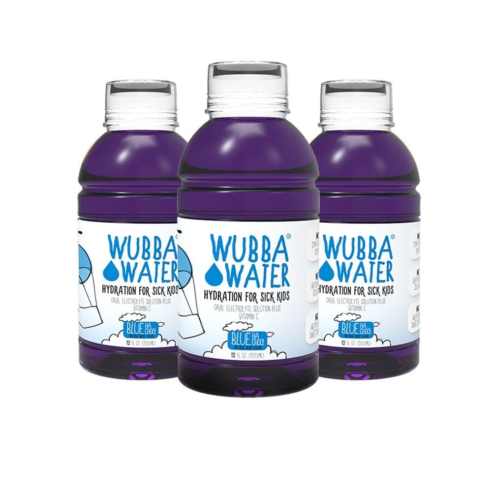 Wubba Water Blue Ha Choo Raspberry Flavor, Blue, Case of 24
