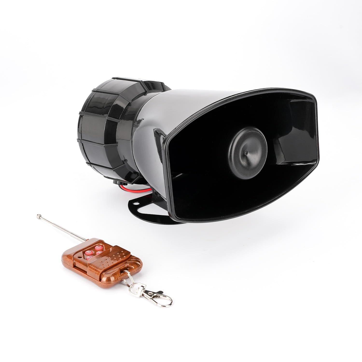 7 Tone Loud Car Siren Horn with Brown Remote Controller,12V 100W Car Warning Alarm Emergency Horn Police Fire Traffic Siren Horn Speaker