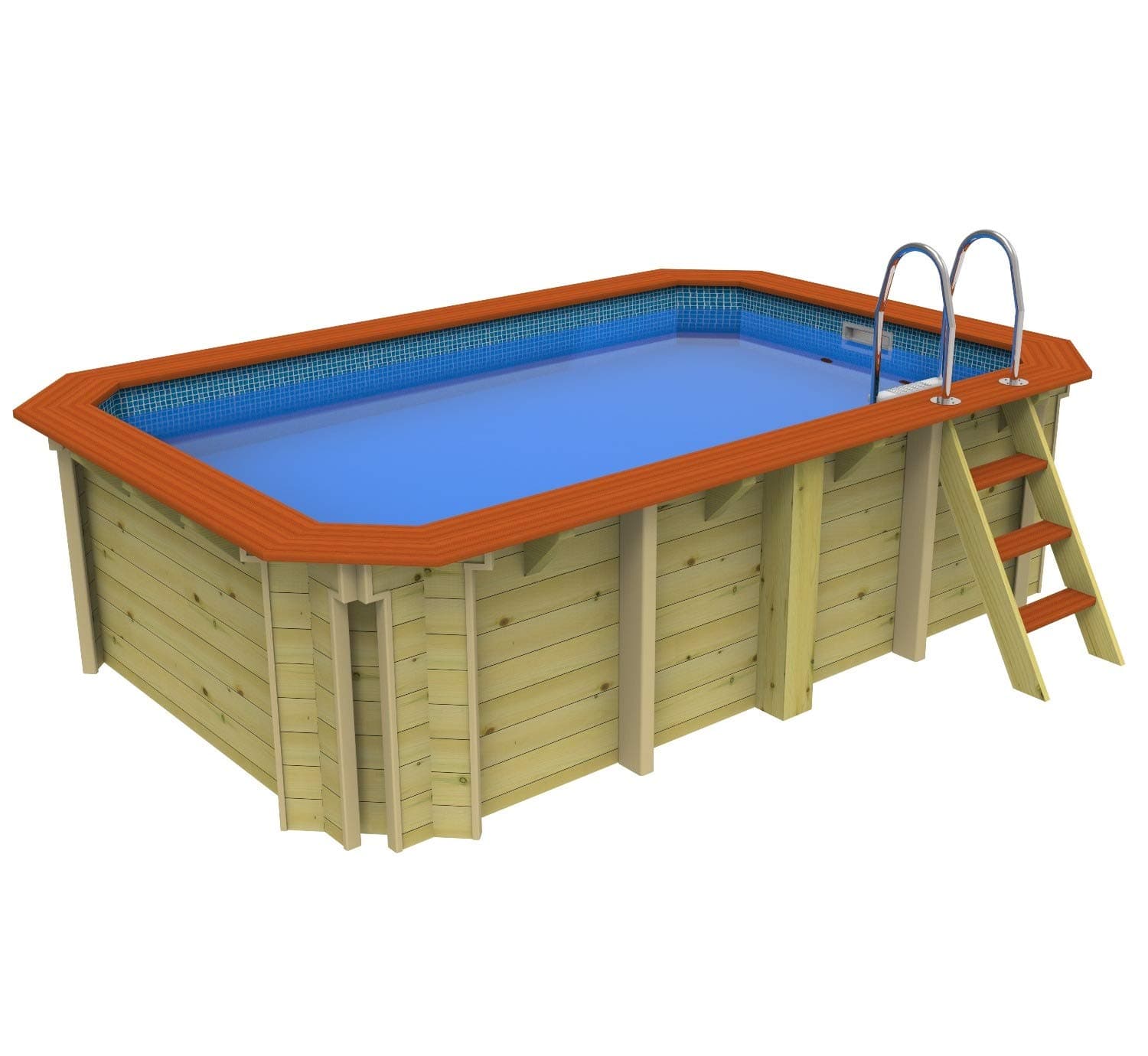 Plastica Wooden Exercise Wooden Pool Without Counter Current - 2.4m x 3.9m