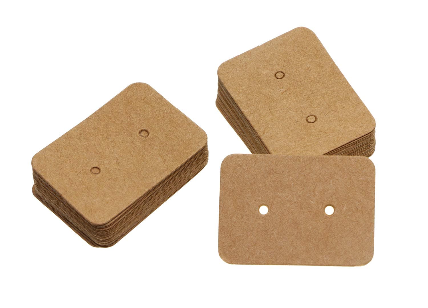 Shapenty 50PCS Small Blank Kraft Paper Ear Studs Earring Display Cards Price Label Tag Jewelry Cards Holder, 3.5 x 2.5cm (Bronze)