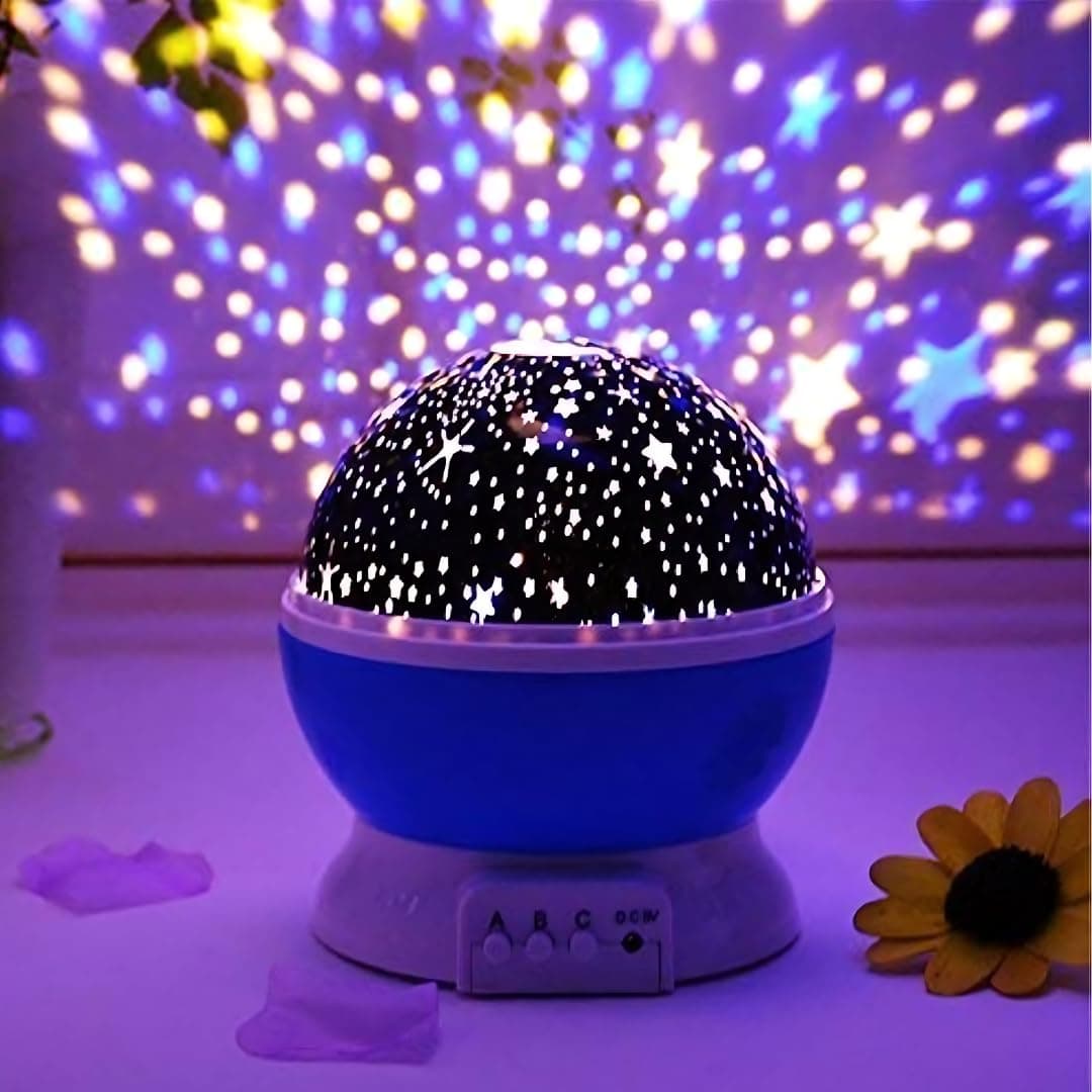Storio Plastic USB Powered New LED Born Baby Mini Projector Toy - Sooth Relax Sleep Help for Parents - Light Show and Learning for Kids (Round Shape)