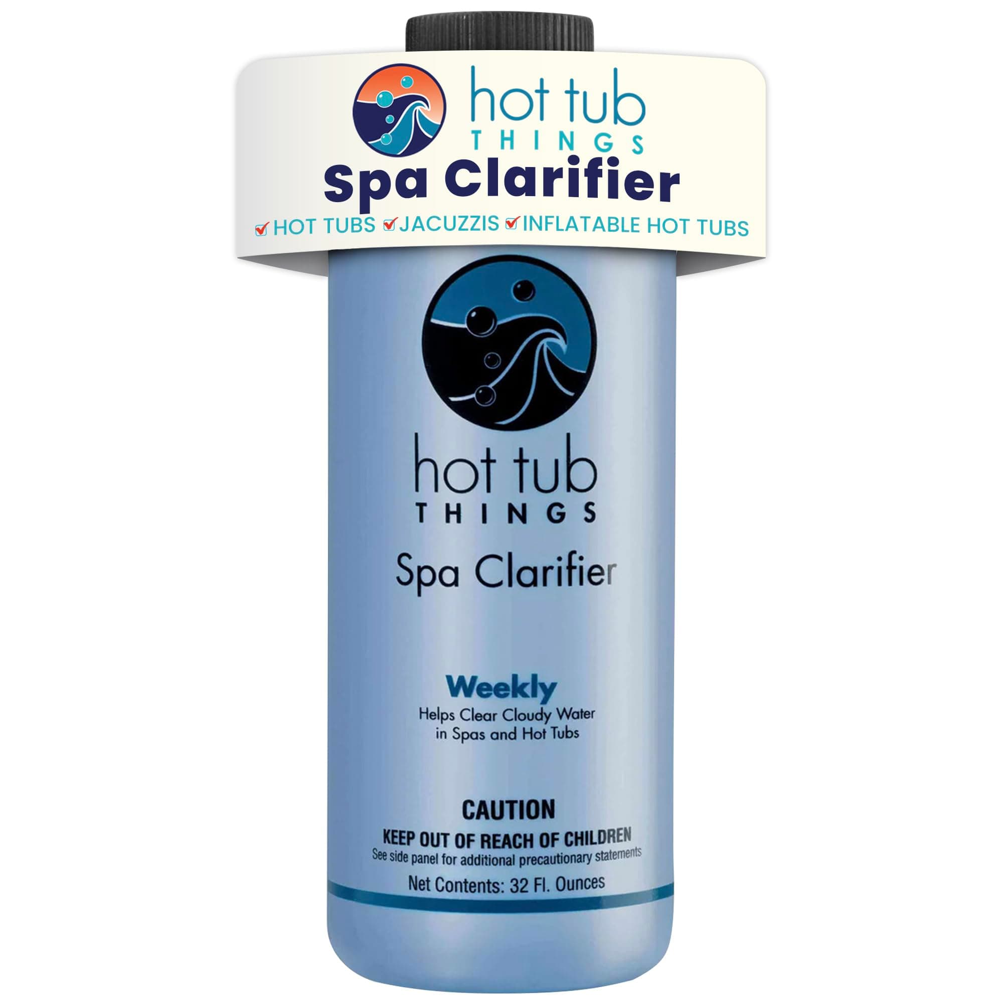 Hot Tub Things Spa Clarifier - Eliminate Cloudy Water & Impurities Rapidly for Crystal-Clear Spa Water - 32 Ounce