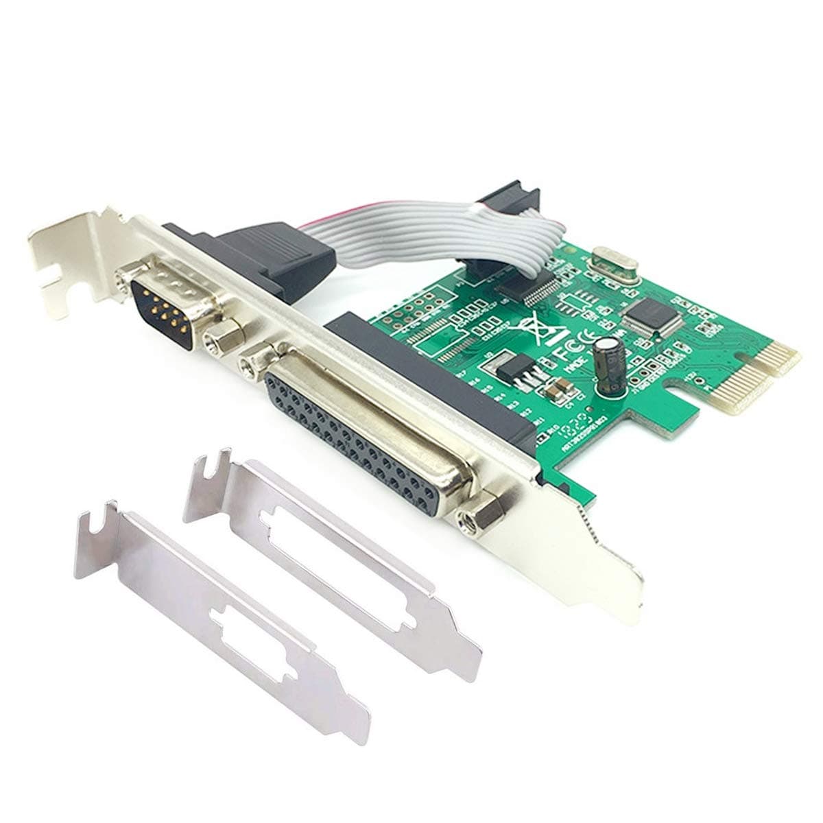 ELIATER PCIe Combo Serial Parallel Expansion Card PCI Express to Printer LPT Port RS232 Com Port Adapter IEEE 1284 Controller Card WCH382 Chip for Desktop PC with Low Bracket