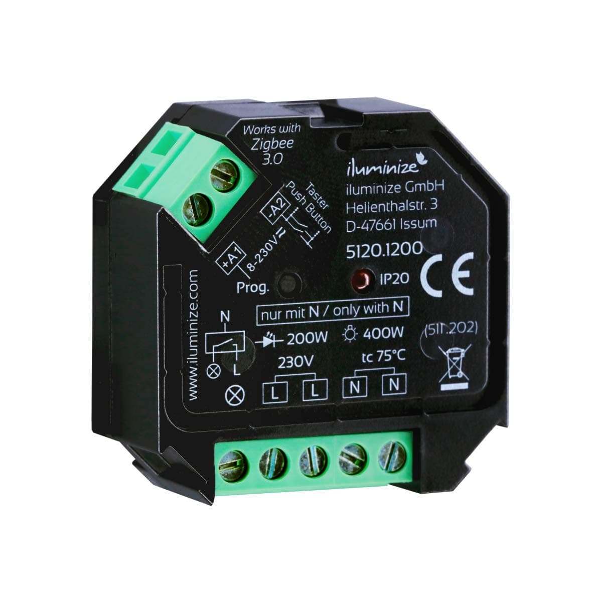 Iluminize Zigbee 3.0, high voltage product Zigbee 3.0 switching actuator.