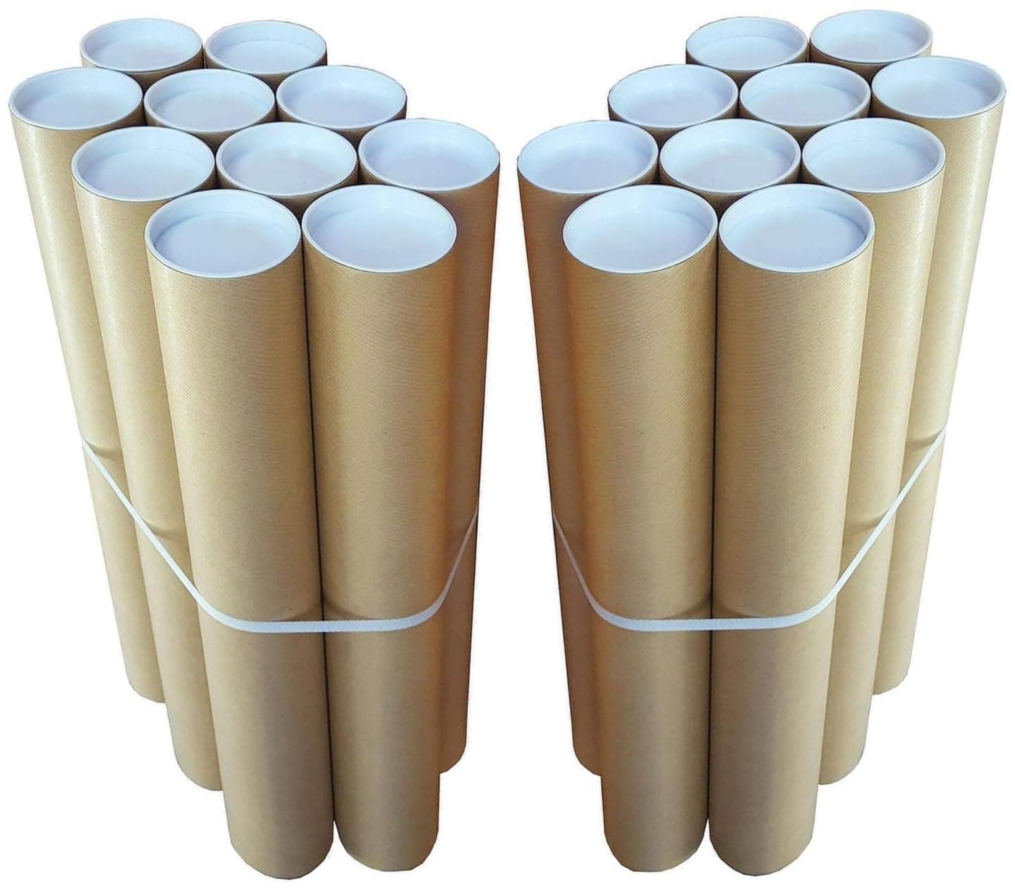 HTUK Postal Tubes: Durable Cardboard with Plastic End Caps - Ideal for Posters, Artworks, Paintings, and Documents (A1 Or A3) Stackable and Tear-Resistant (A1 x 25pcs)