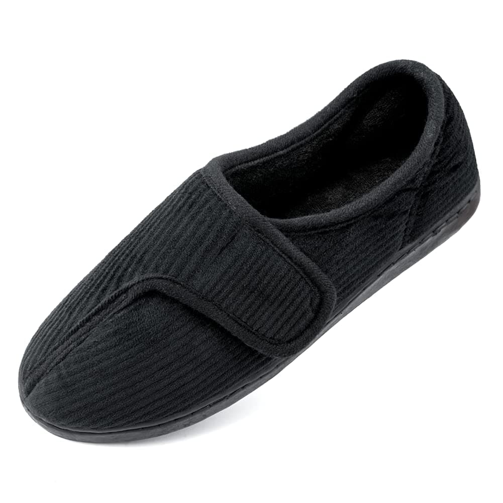 Git-upDiabetic Slippers Shoes for Men Arthritis Edema Adjustable Closure Toe Swollen Feet Slippers Memory Foam Comfy Bedroom House Indoor Outdoor Shoes…
