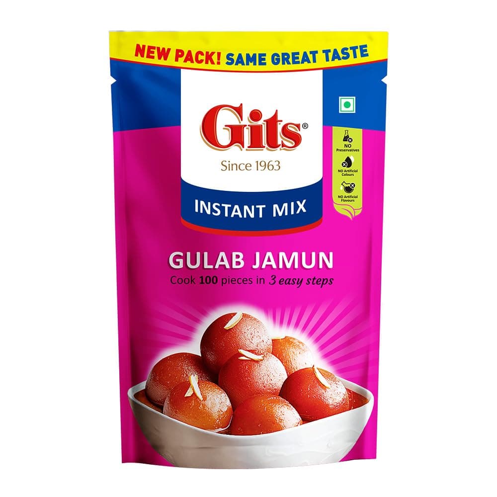Instant Gulab Jamun Dessert Mix, Makes 100 per Pack, Pure Veg, Delicious Indian Dessert and Mithai, 500g