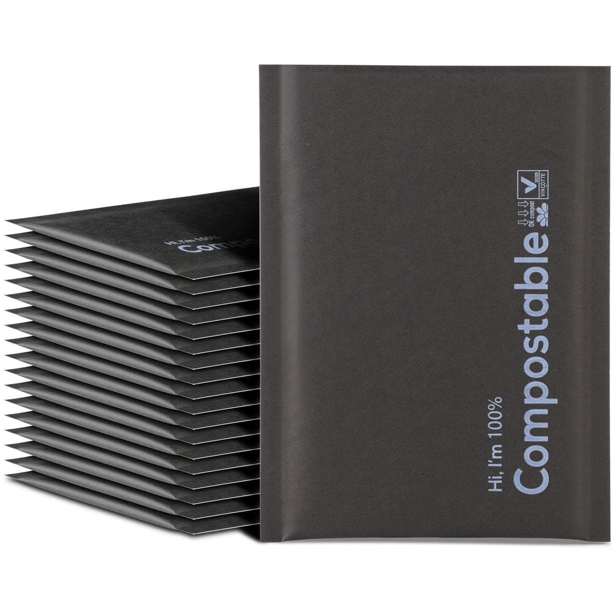 6x10 100% Biodegradable Bubble Mailers,25 Count Kraft Black #000 Compostable Padded Packaging Wrap Envelopes Pouches Eco Friendly Self Seal Bags