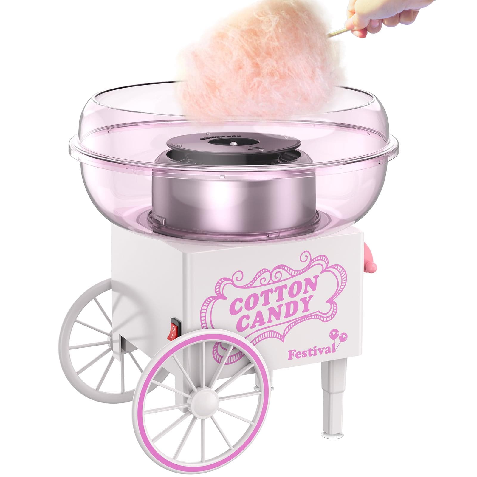 Cotton Candy Machine, Mini Cotton Candy Maker Machine for Kids with Sugar Scoop, Easy & Safe to Use, Purple Vintage Portable Candy Floss Maker for Birthday, Home, Party Gatherings, Christmas Gift
